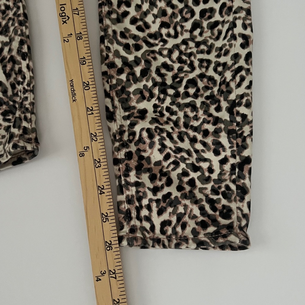Jen 7 by 7 For All Mankind Leopard Pattern Cropped Jeans Ankle Skinny Size 2 - Picture 13 of 15
